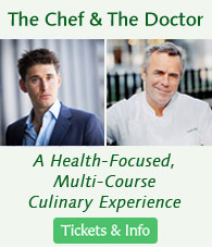 The Chef and the Doctor Series at Bouley Test Kitchen. (Chef David Bouley is pictured with Ben Greenfield, athlete, author, fitness coach and nutritionist)